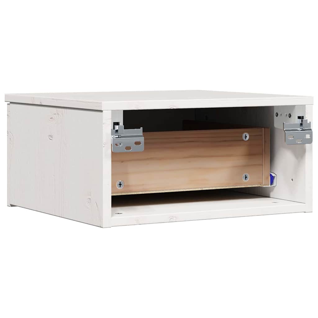 vidaXL Stolik nocny Biały 37 x 35 x 18,5 cm Lite drewno sosnowe