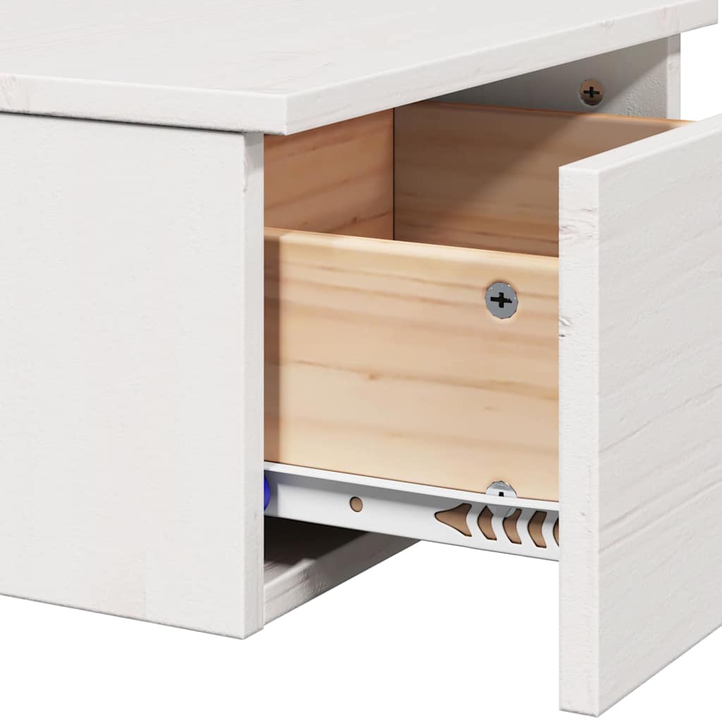 vidaXL Stolik nocny 2 pcs Biały 37 x 35 x 18,5 cm Lite drewno sosnowe