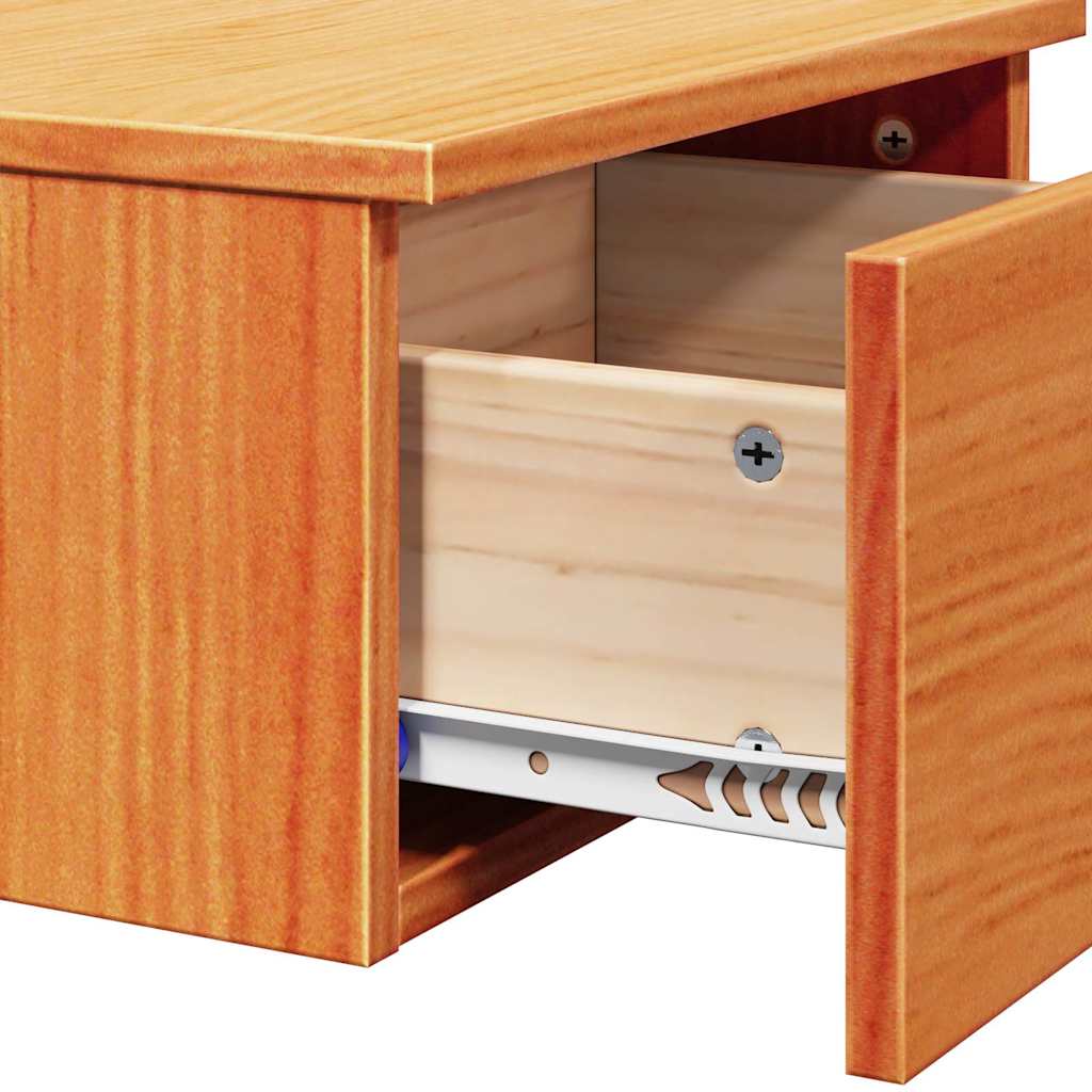 vidaXL Stolik nocny Woskowy Brąz 37 x 35 x 18,5 cm Lite drewno sosnowe
