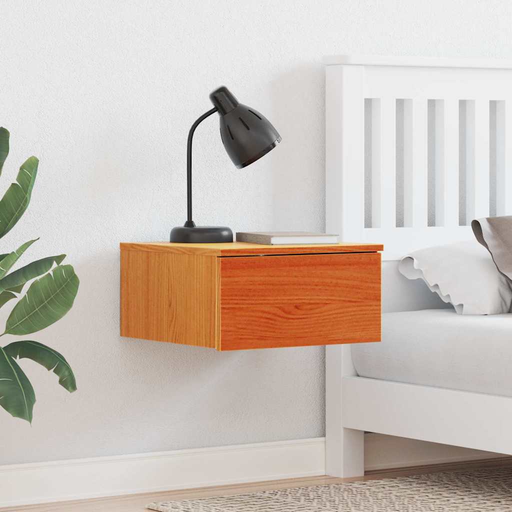 vidaXL Stolik nocny Woskowy Brąz 37 x 35 x 18,5 cm Lite drewno sosnowe
