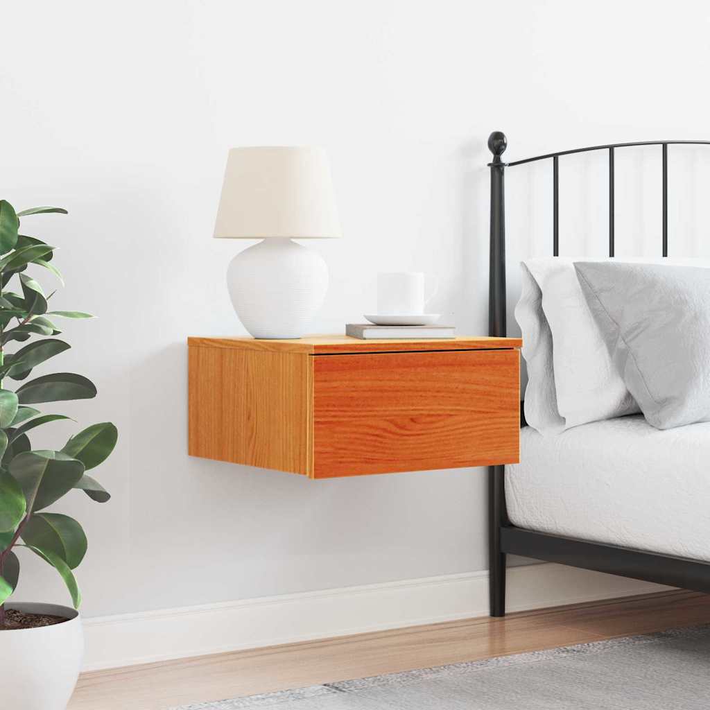 vidaXL Stolik nocny Woskowy Brąz 37 x 35 x 18,5 cm Lite drewno sosnowe