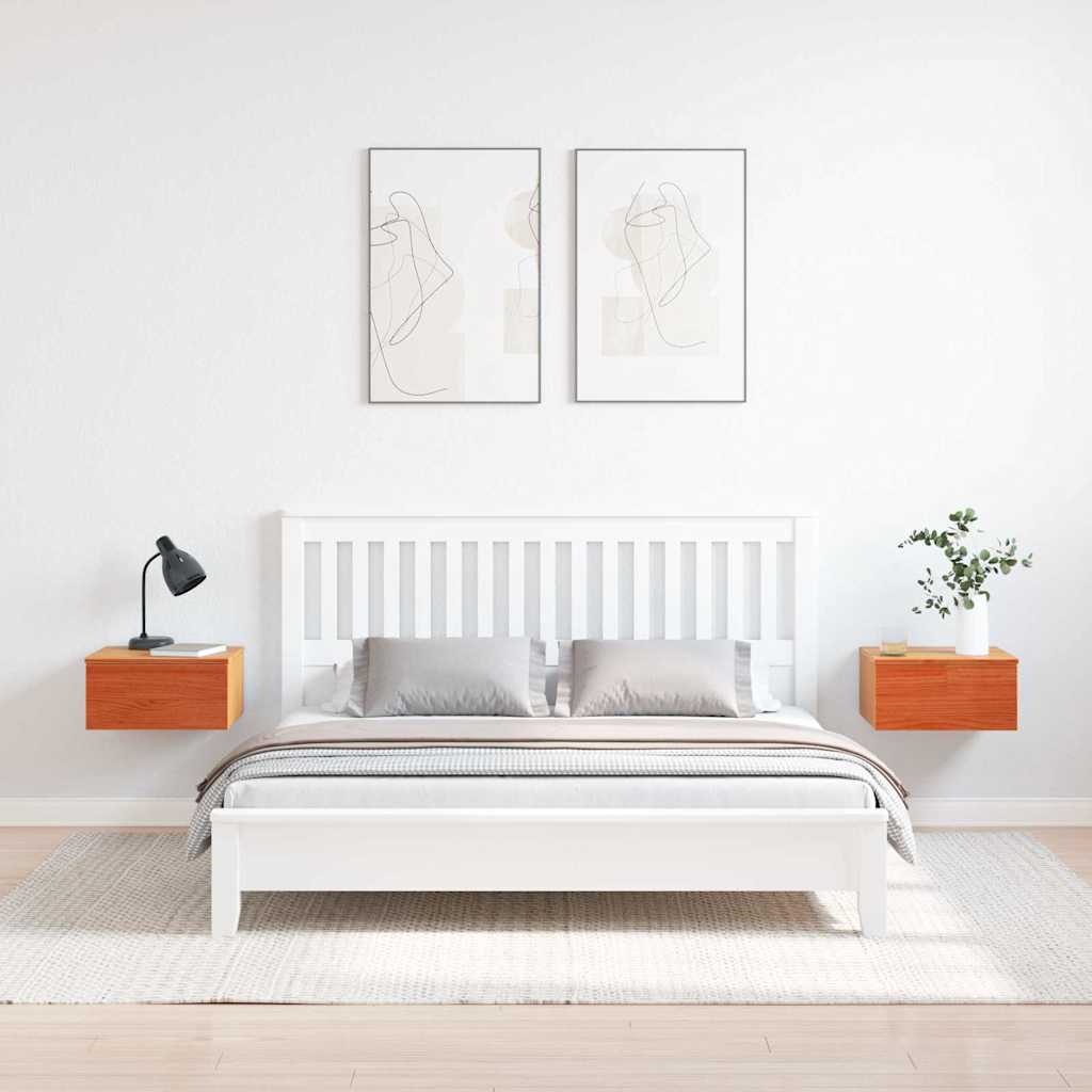 vidaXL Stolik nocny z szufladą 2 pcs Woskowy Brąz 37 x 35 x 18,5 cm