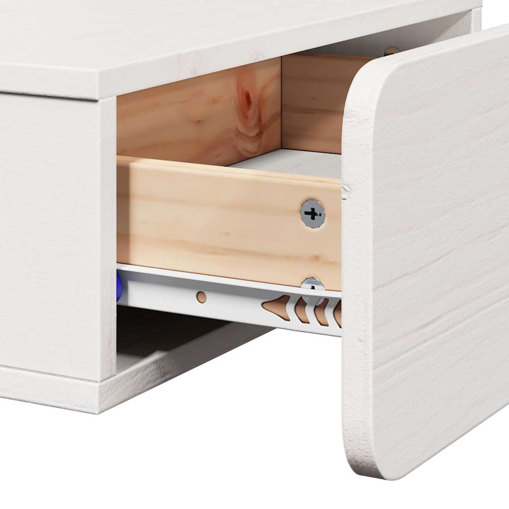 vidaXL Stolik nocny Biały 44 x 32,5 x 40 cm Lite drewno sosnowe