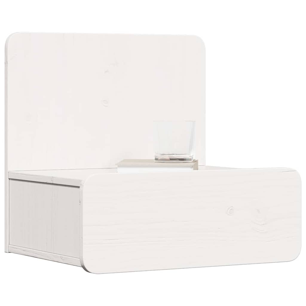 vidaXL Stolik nocny Biały 44 x 32,5 x 40 cm Lite drewno sosnowe