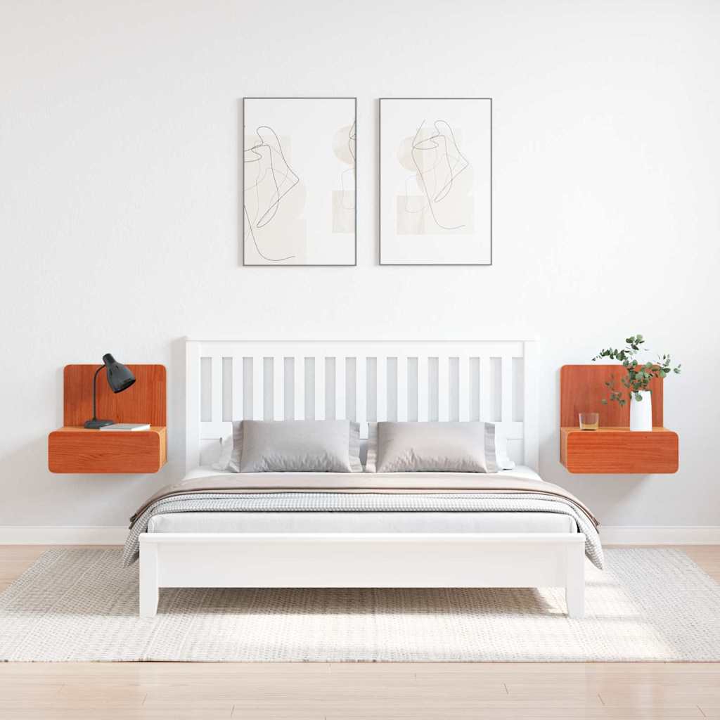 vidaXL Stolik nocny z szufladą 2 pcs Woskowy Brąz 44 x 32,5 x 40 cm