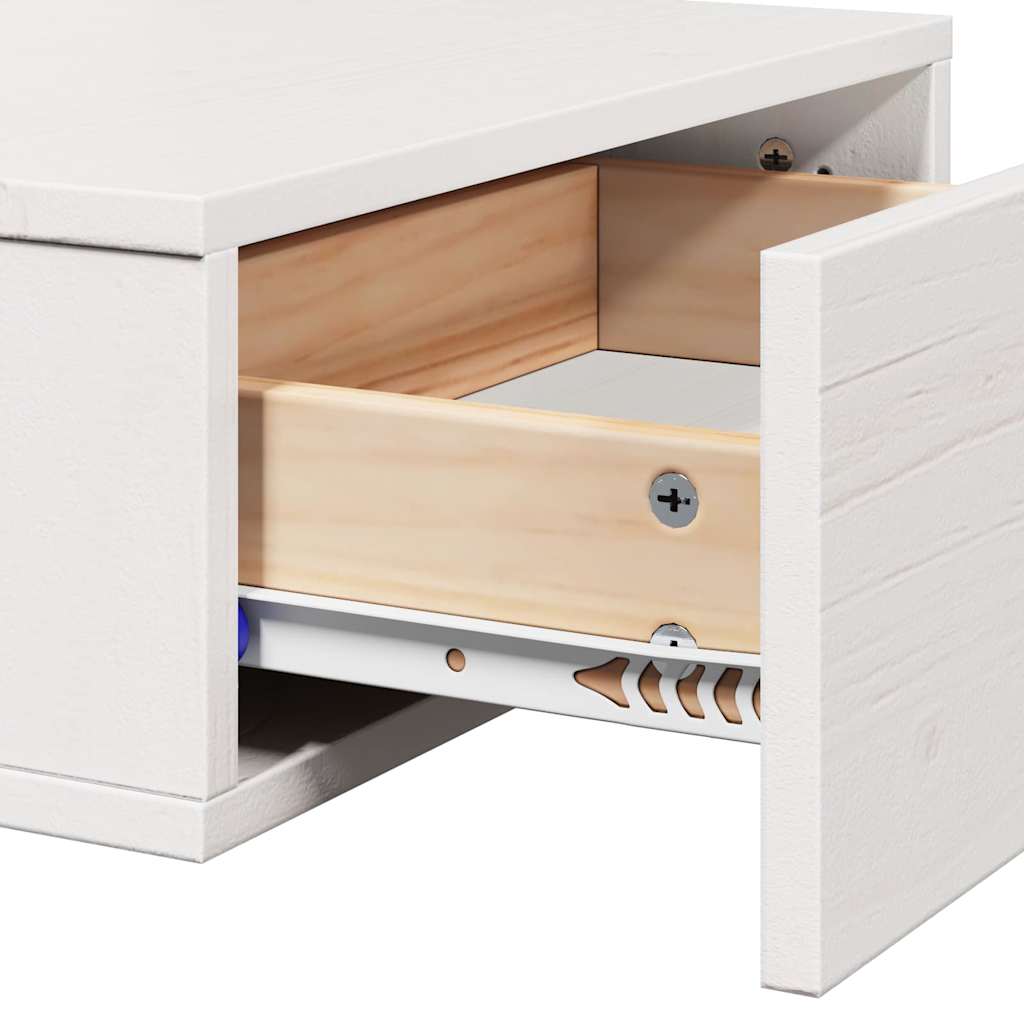 vidaXL Stolik nocny 2 pcs Biały 42 x 32,5 x 40 cm Lite drewno sosnowe