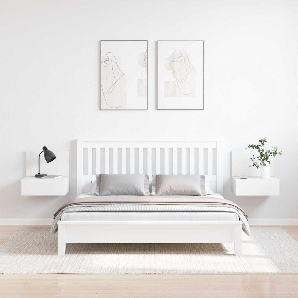 vidaXL Stolik nocny 2 pcs Biały 42 x 32,5 x 40 cm Lite drewno sosnowe