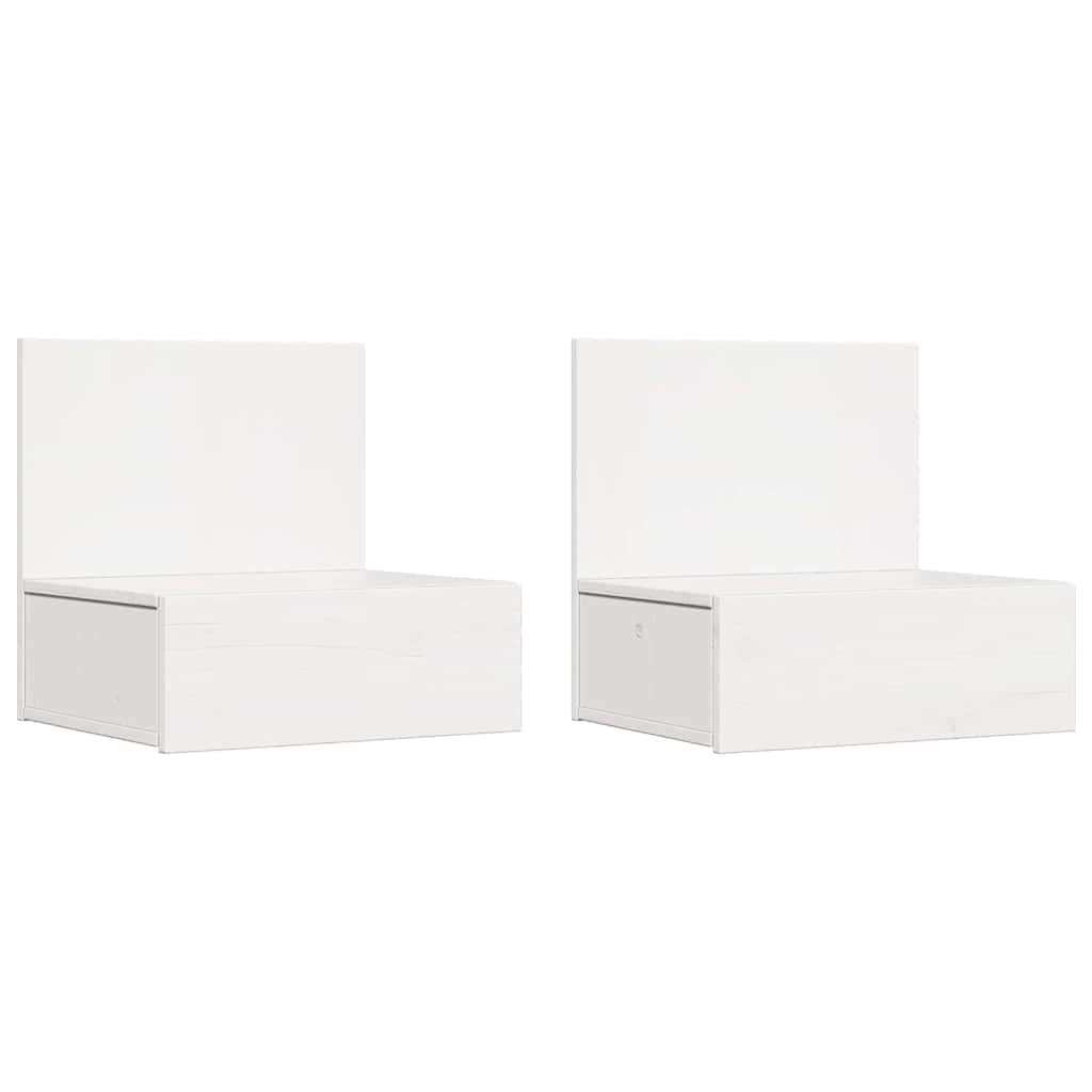 vidaXL Stolik nocny 2 pcs Biały 42 x 32,5 x 40 cm Lite drewno sosnowe