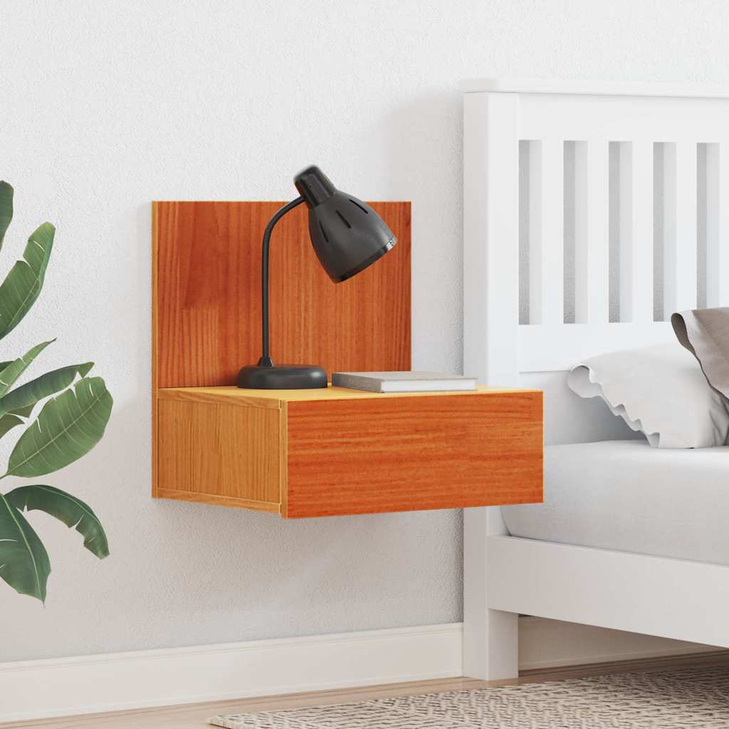 vidaXL Stolik nocny Woskowy Brąz 42 x 32,5 x 40 cm Lite drewno sosnowe