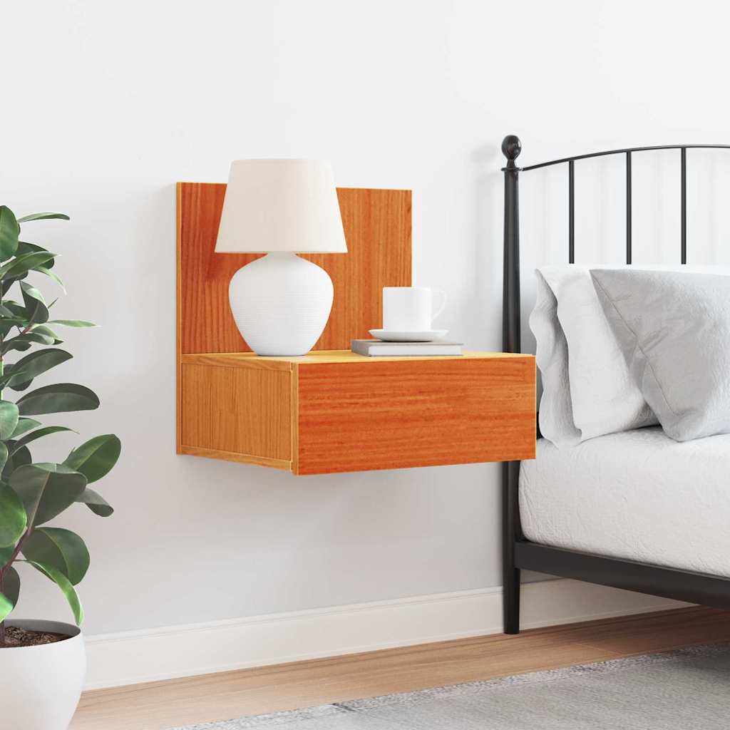 vidaXL Stolik nocny Woskowy Brąz 42 x 32,5 x 40 cm Lite drewno sosnowe