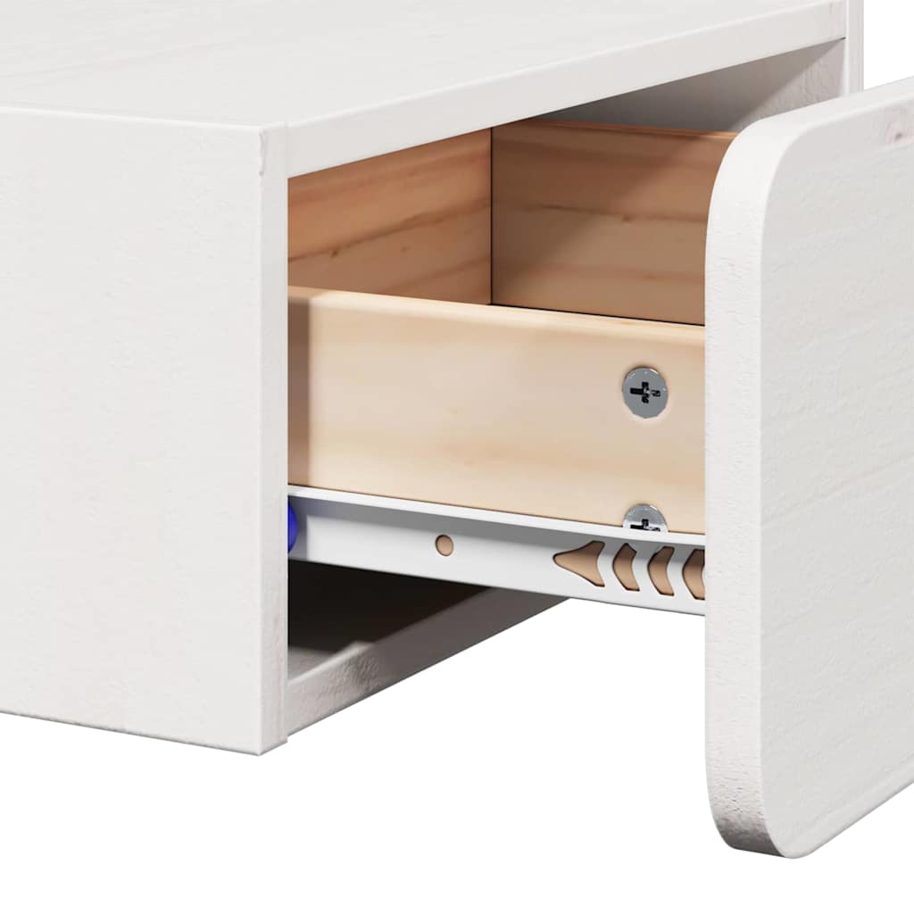 vidaXL Stolik nocny Biały 39 x 34 x 16,5 cm Lite drewno sosnowe