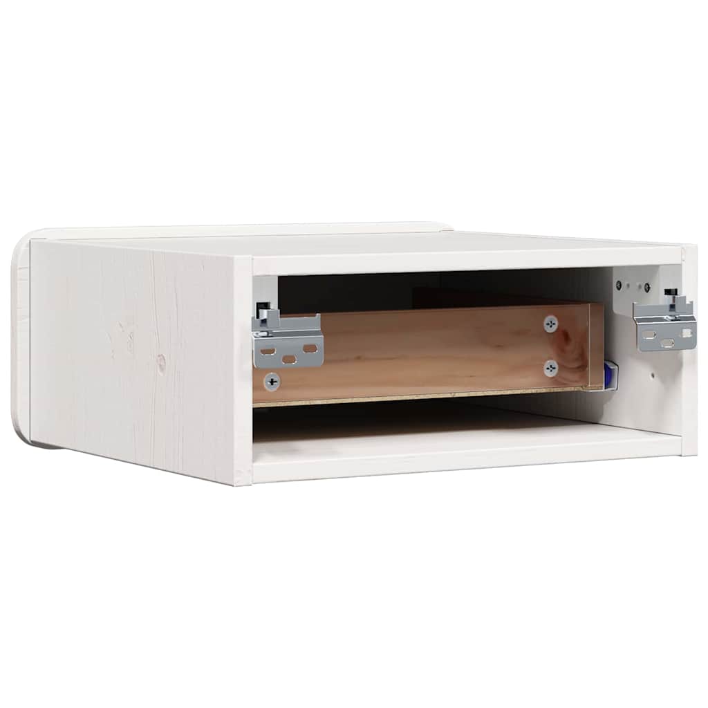 vidaXL Stolik nocny Biały 39 x 34 x 16,5 cm Lite drewno sosnowe