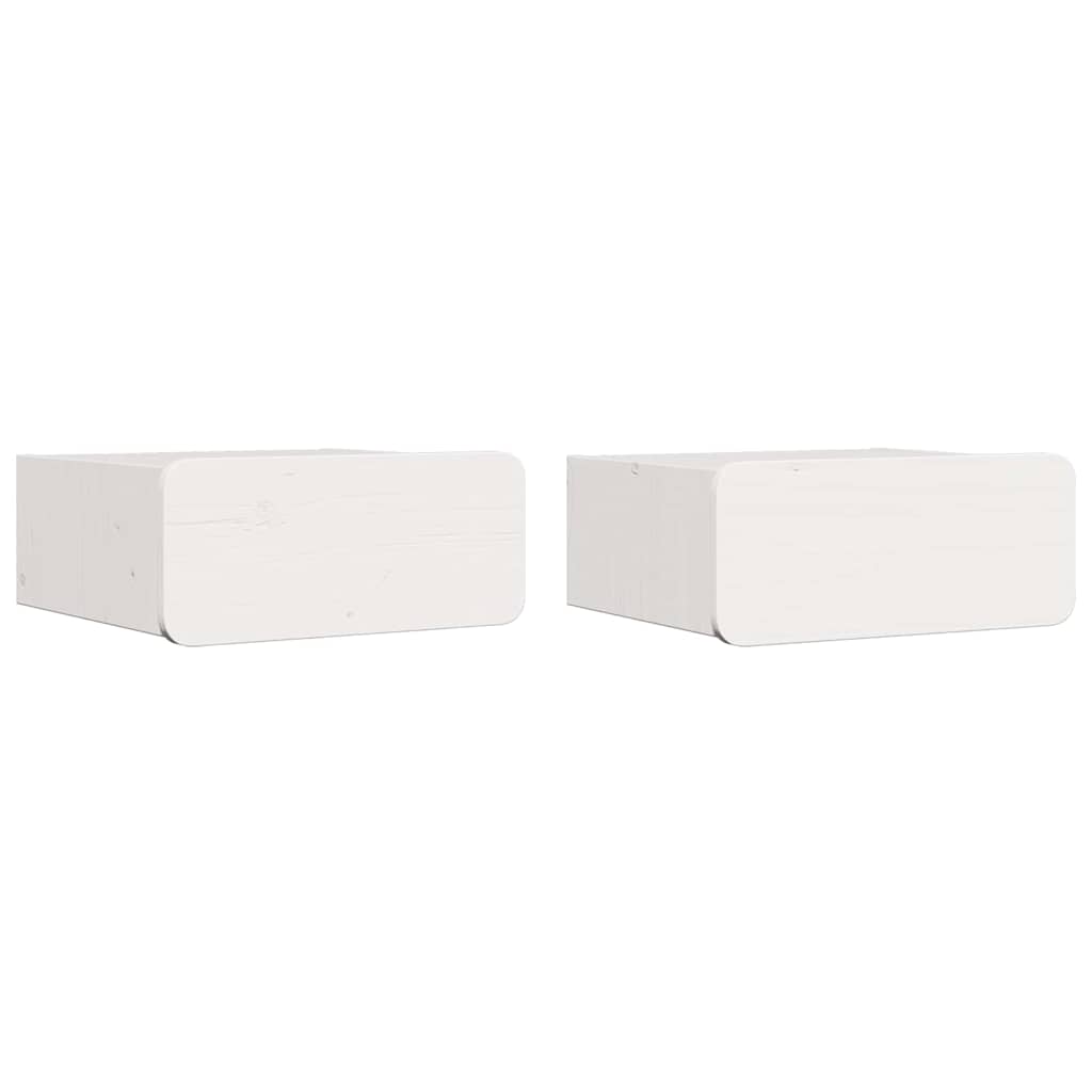 vidaXL Stolik nocny 2 pcs Biały 39 x 34 x 16,5 cm Lite drewno sosnowe