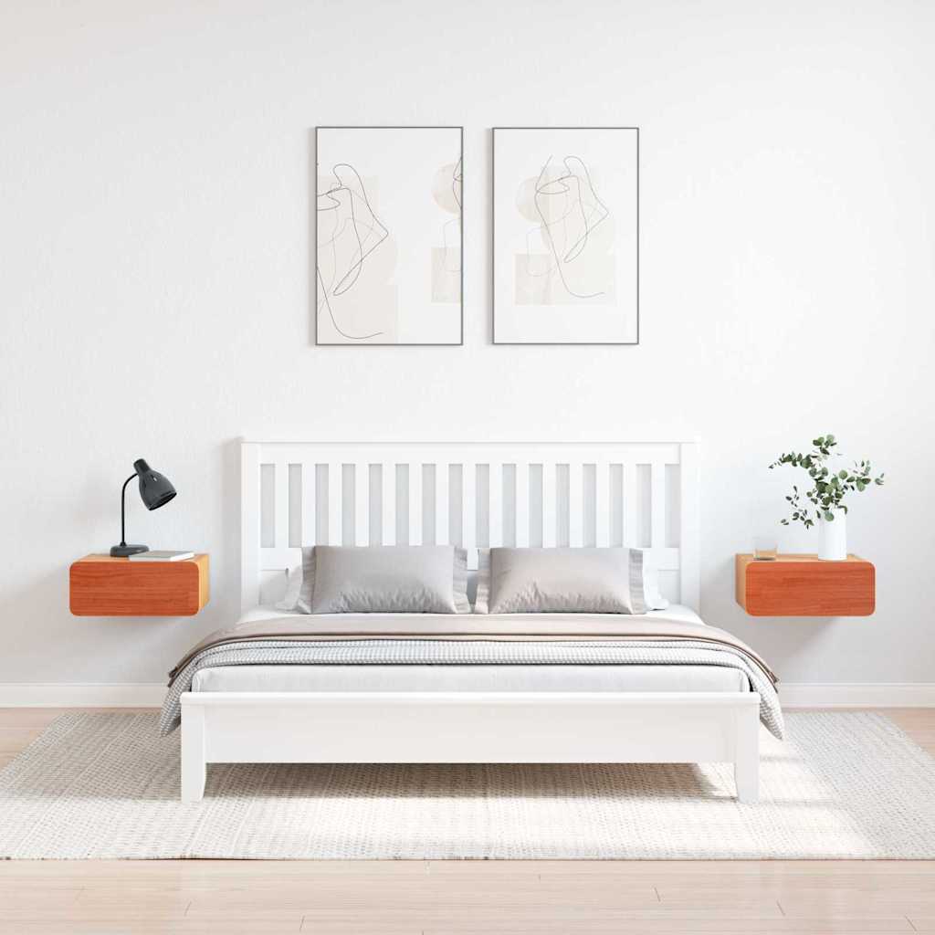 vidaXL Stolik nocny z szufladą 2 pcs Woskowy Brąz 39 x 34 x 16,5 cm