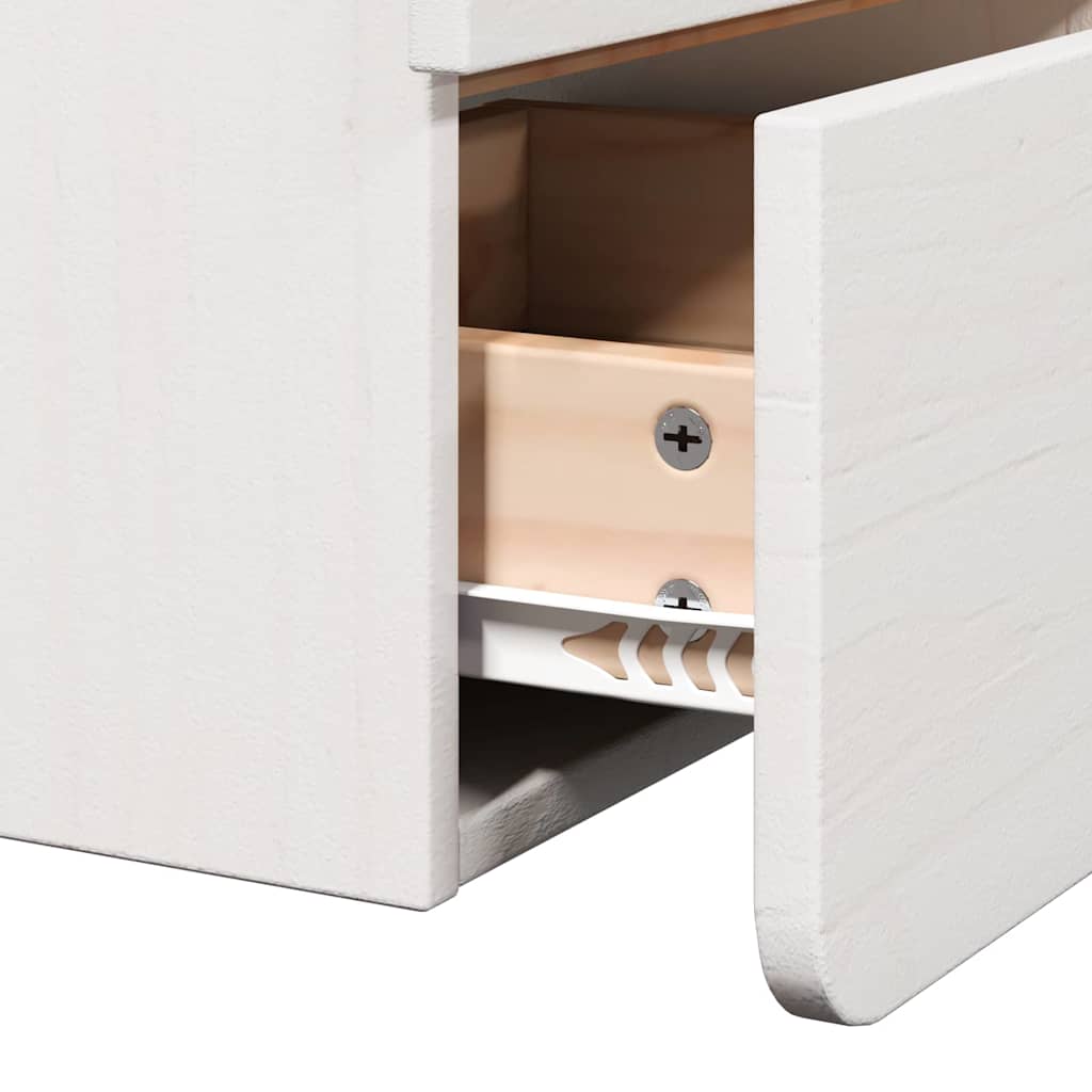 vidaXL Stolik nocny Biały 39 x 34 x 33 cm Lite drewno sosnowe