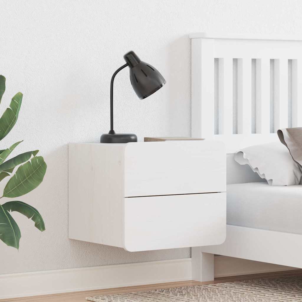 vidaXL Stolik nocny Biały 39 x 34 x 33 cm Lite drewno sosnowe