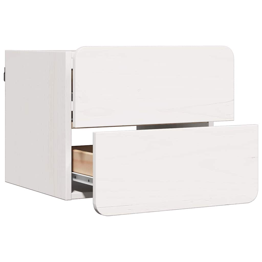 vidaXL Stolik nocny Biały 39 x 34 x 33 cm Lite drewno sosnowe