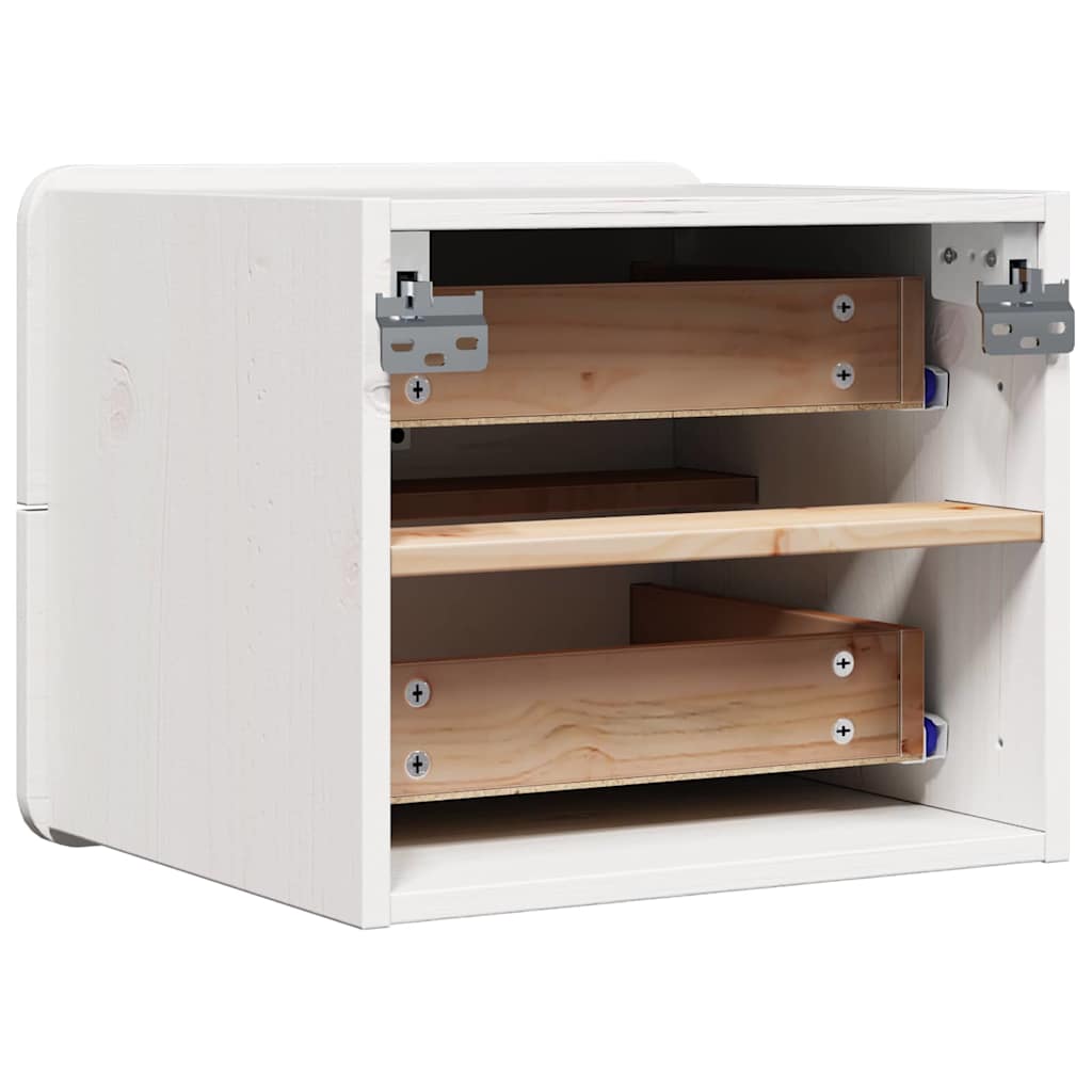 vidaXL Stolik nocny Biały 39 x 34 x 33 cm Lite drewno sosnowe