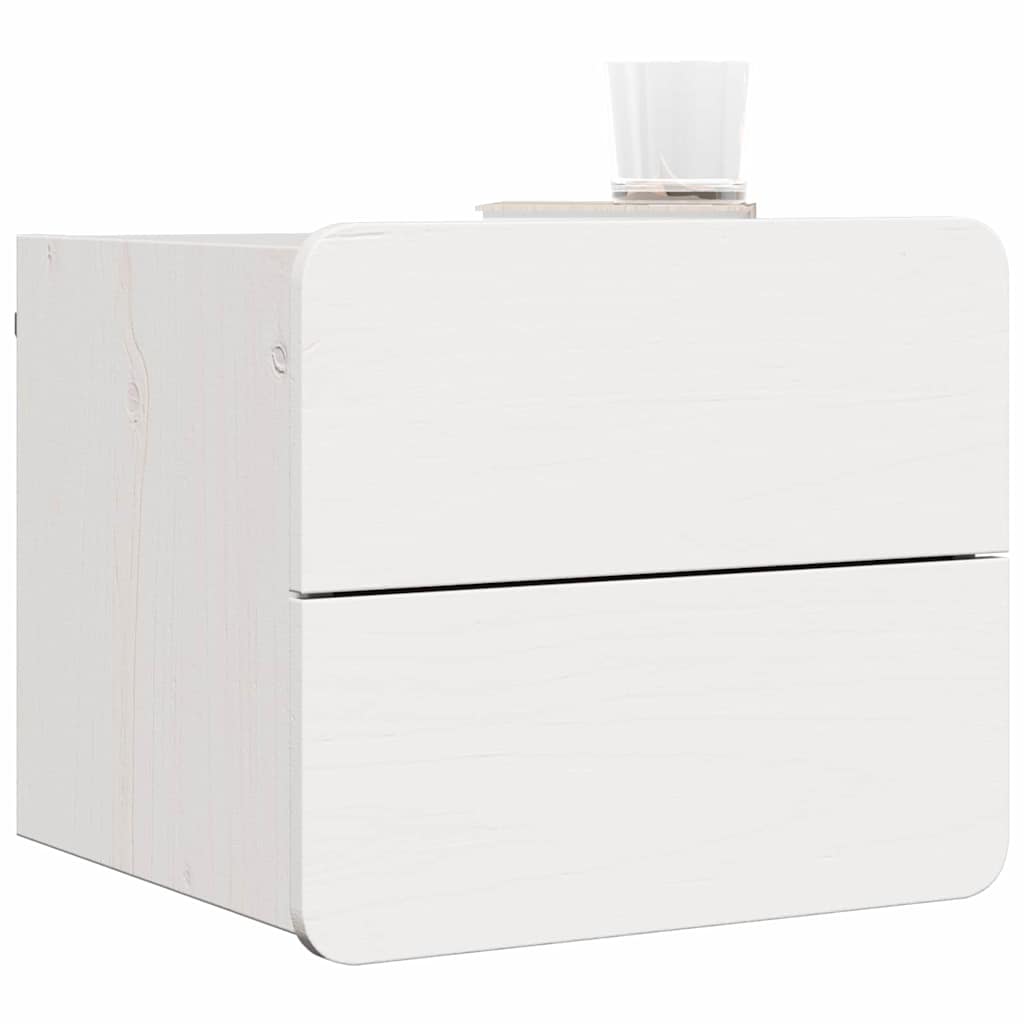 vidaXL Stolik nocny Biały 39 x 34 x 33 cm Lite drewno sosnowe