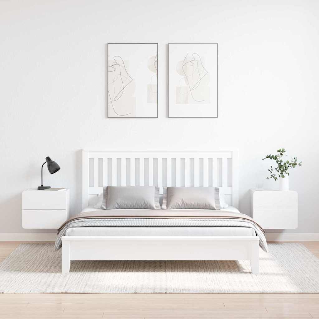 vidaXL Stolik nocny 2 pcs Biały 39 x 34 x 33 cm Lite drewno sosnowe