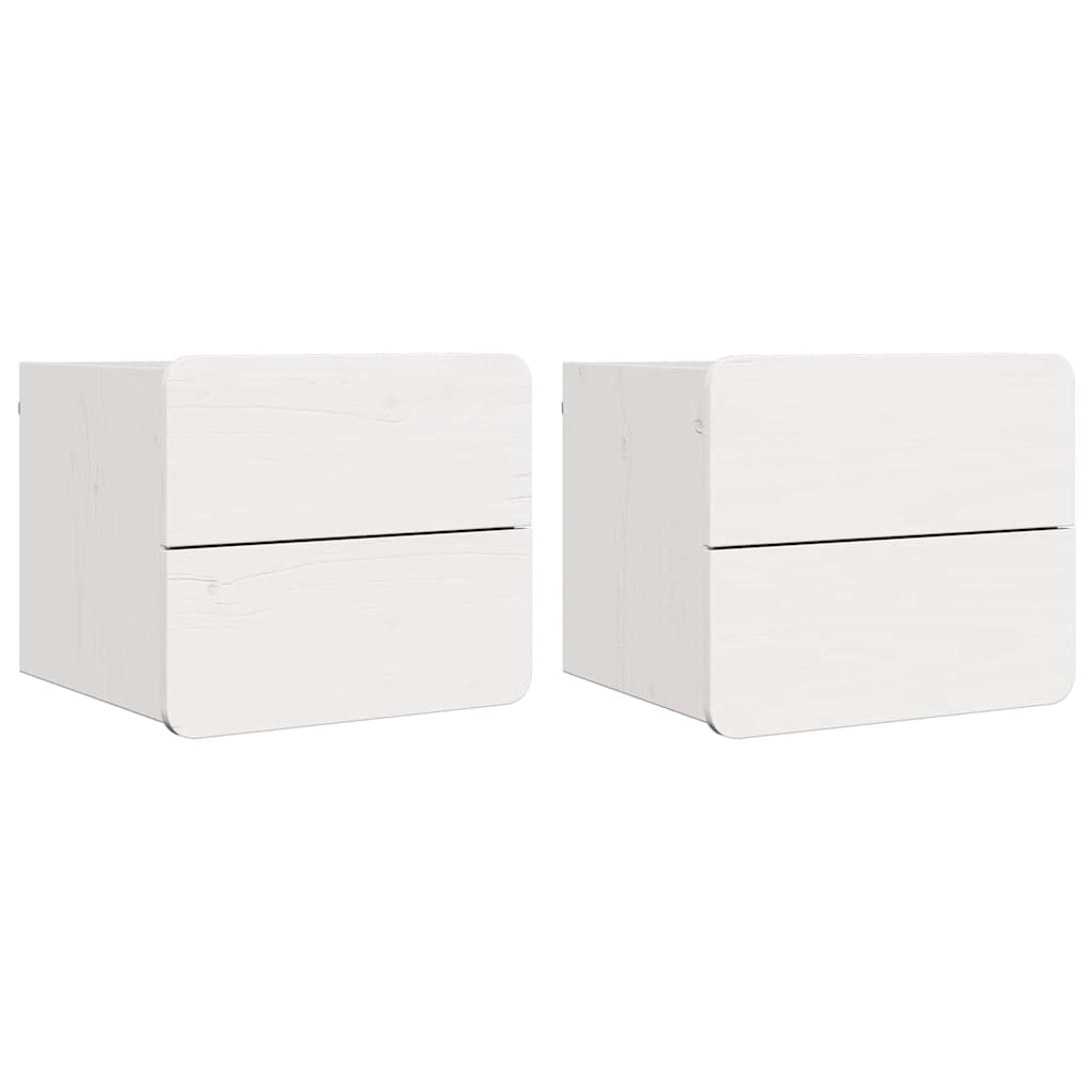 vidaXL Stolik nocny 2 pcs Biały 39 x 34 x 33 cm Lite drewno sosnowe