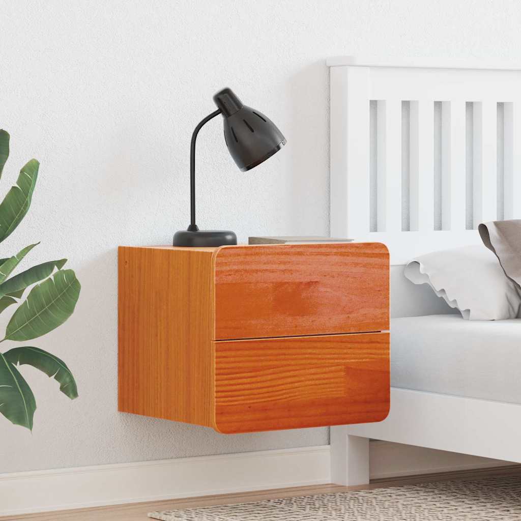 vidaXL Stolik nocny Woskowy Brąz 39 x 34 x 33 cm Lite drewno sosnowe