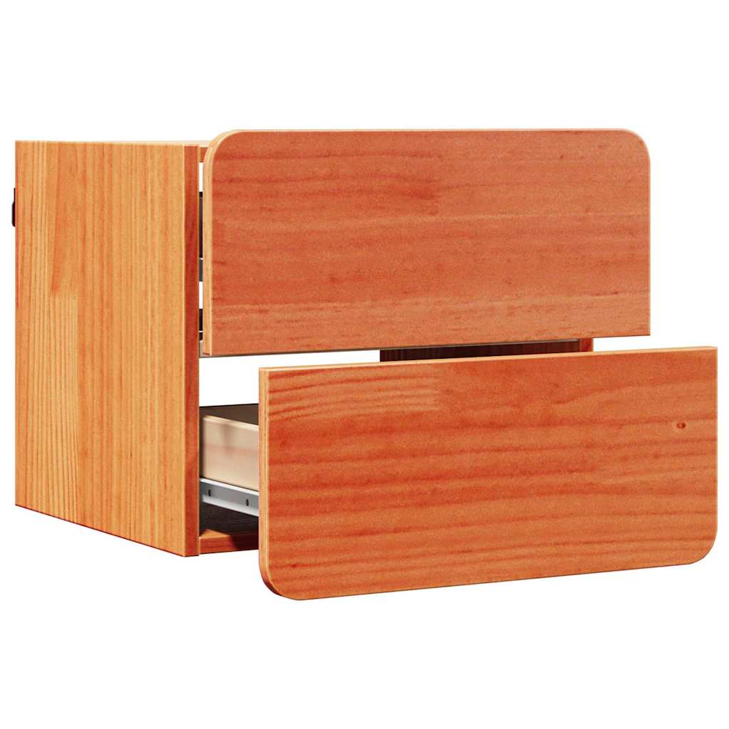 vidaXL Stolik nocny Woskowy Brąz 39 x 34 x 33 cm Lite drewno sosnowe
