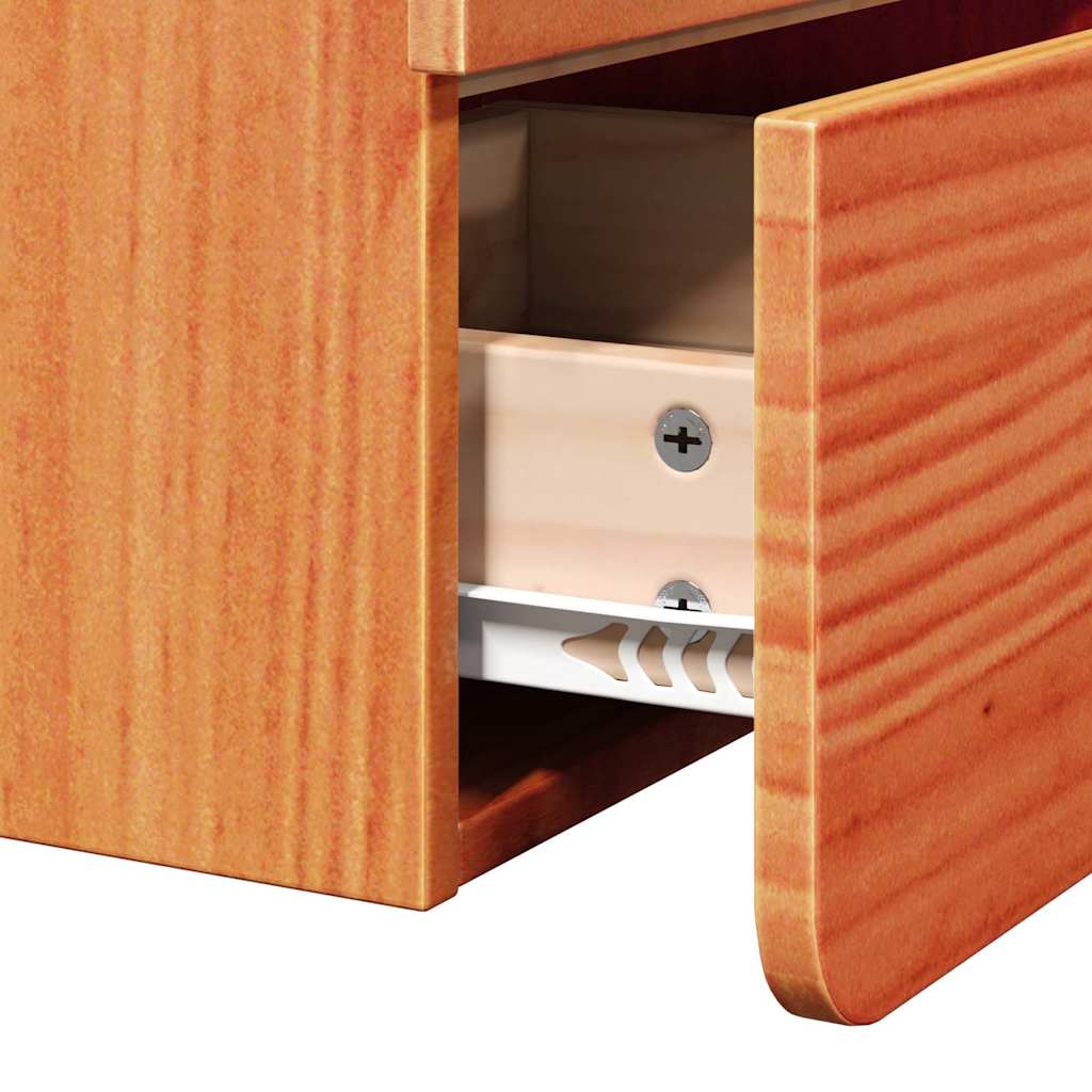vidaXL Stolik nocny 2 pcs Brązowy 39 x 34 x 33 cm Lite drewno sosnowe