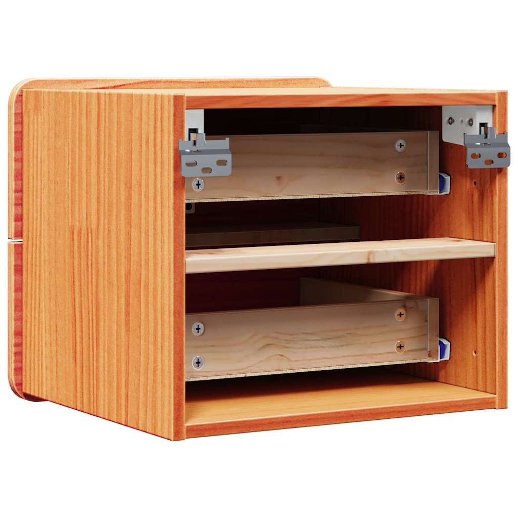vidaXL Stolik nocny 2 pcs Brązowy 39 x 34 x 33 cm Lite drewno sosnowe