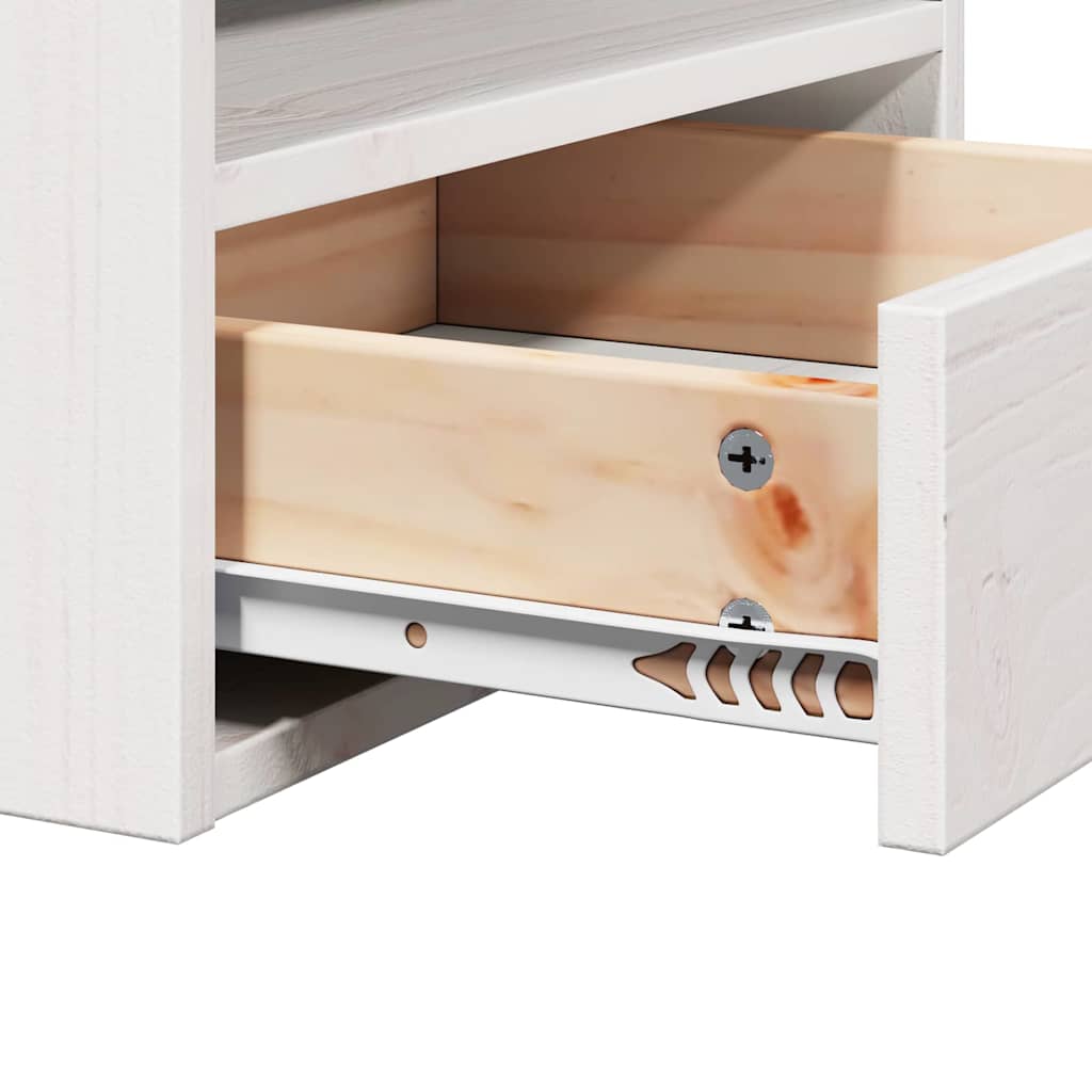 vidaXL Stolik nocny 2 pcs Biały 38 x 36 x 29,5 cm Lite drewno sosnowe