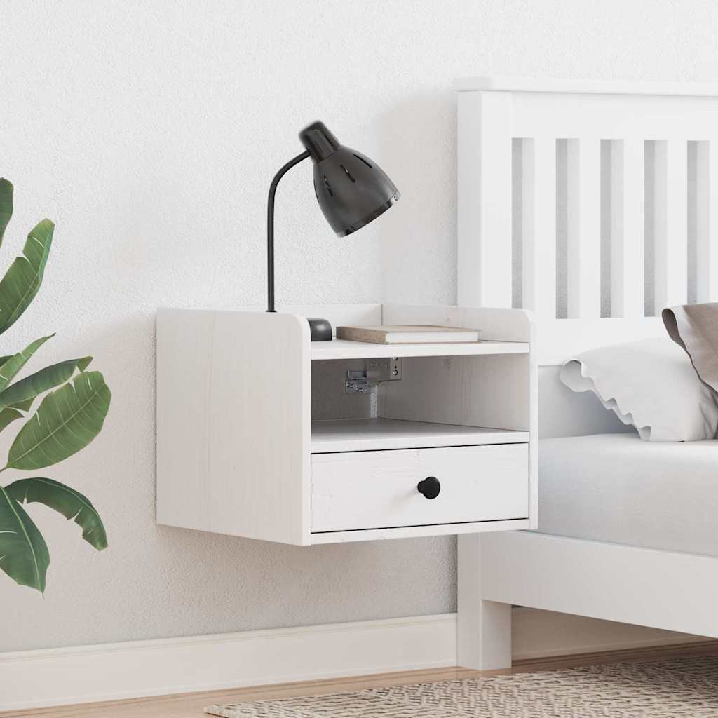 vidaXL Stolik nocny 2 pcs Biały 38 x 36 x 29,5 cm Lite drewno sosnowe