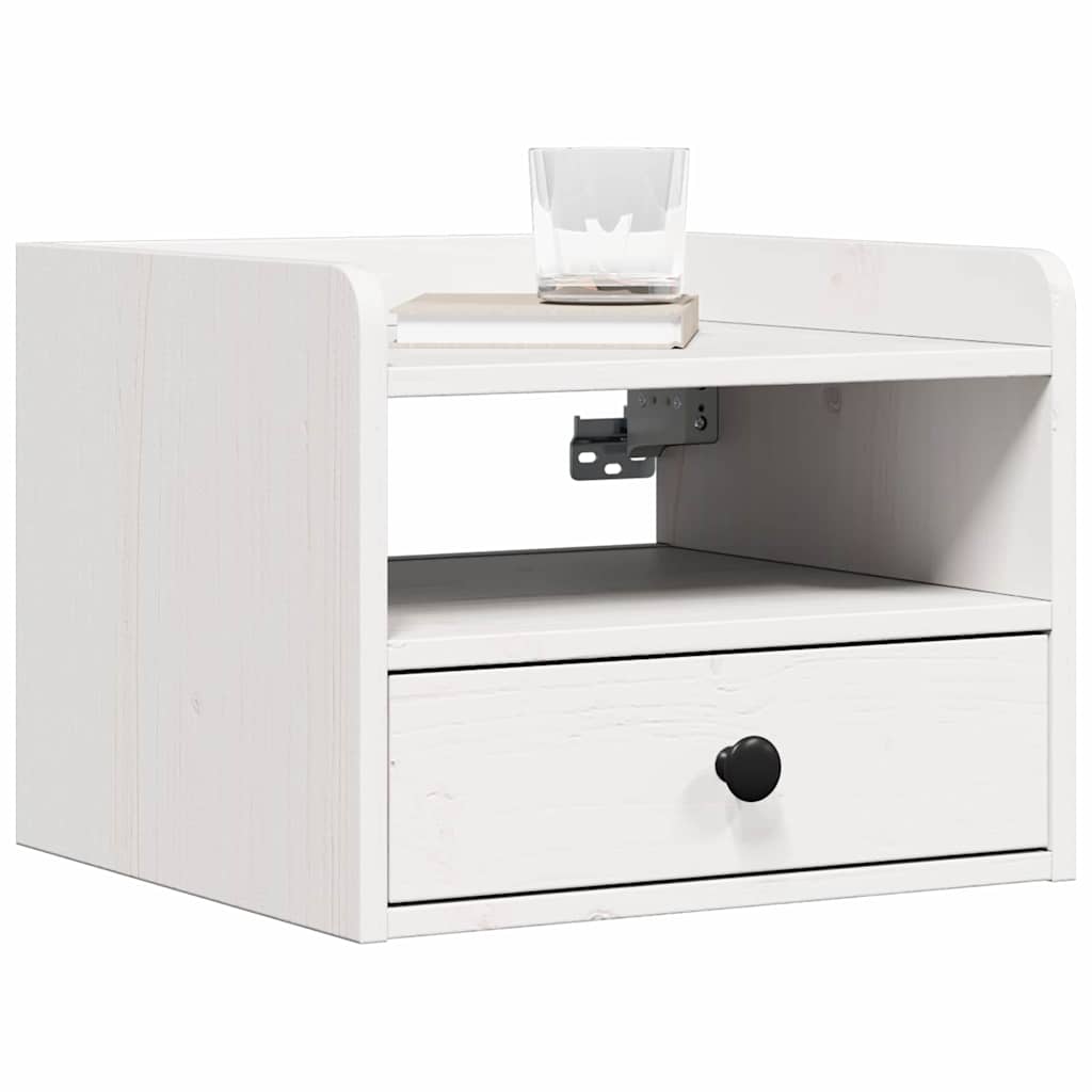 vidaXL Stolik nocny 2 pcs Biały 38 x 36 x 29,5 cm Lite drewno sosnowe