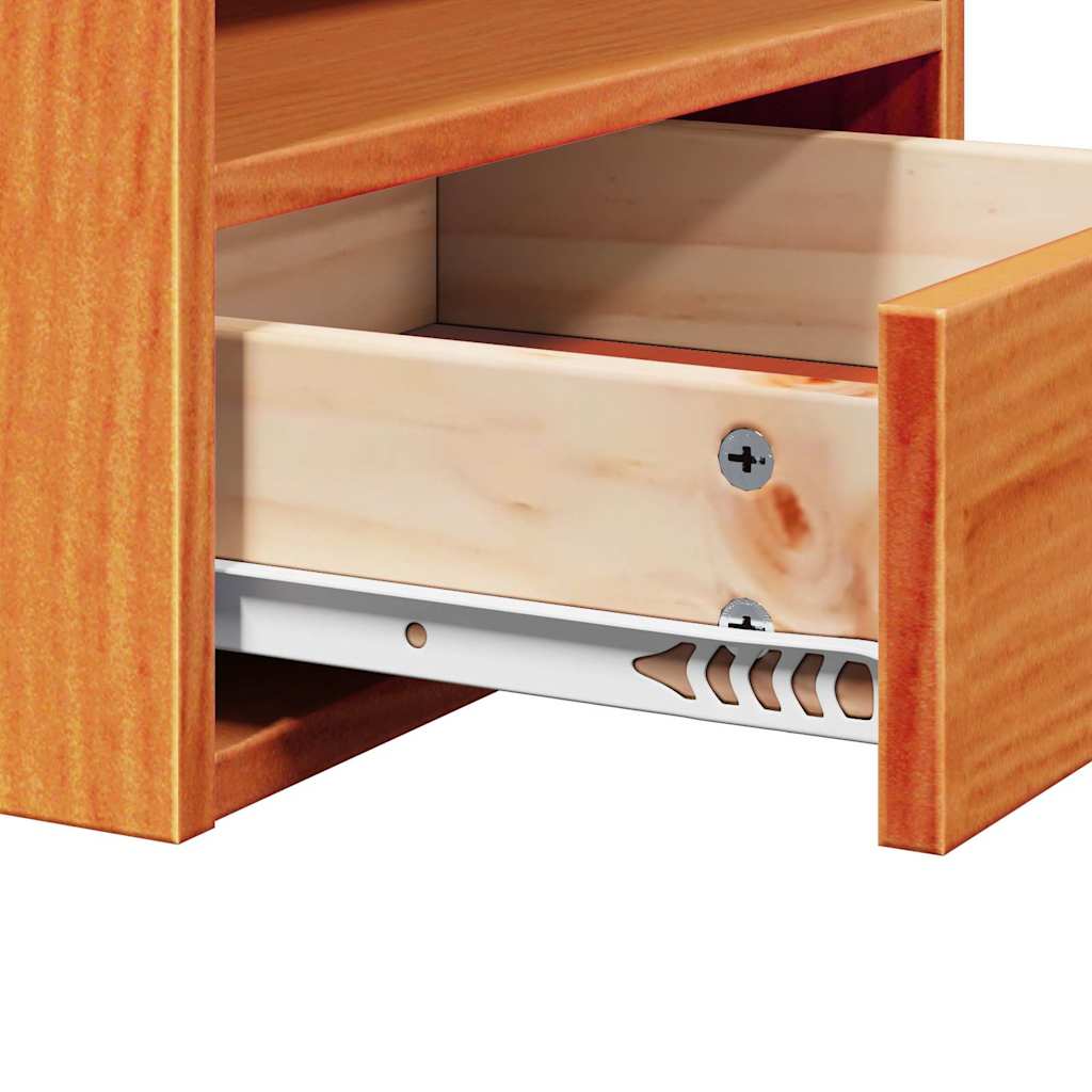 vidaXL Stolik nocny Woskowy Brąz 38 x 36 x 29,5 cm Lite drewno sosnowe