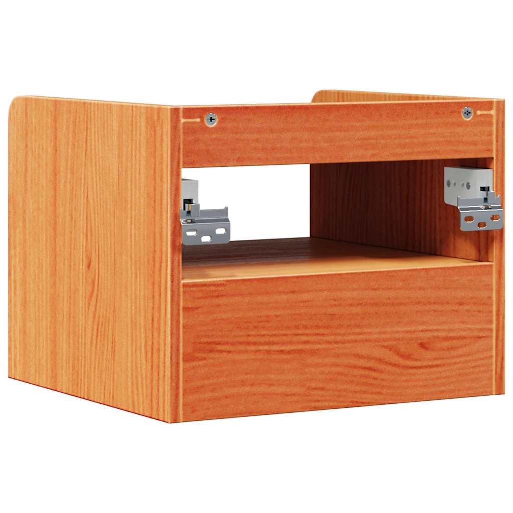 vidaXL Stolik nocny Woskowy Brąz 38 x 36 x 29,5 cm Lite drewno sosnowe