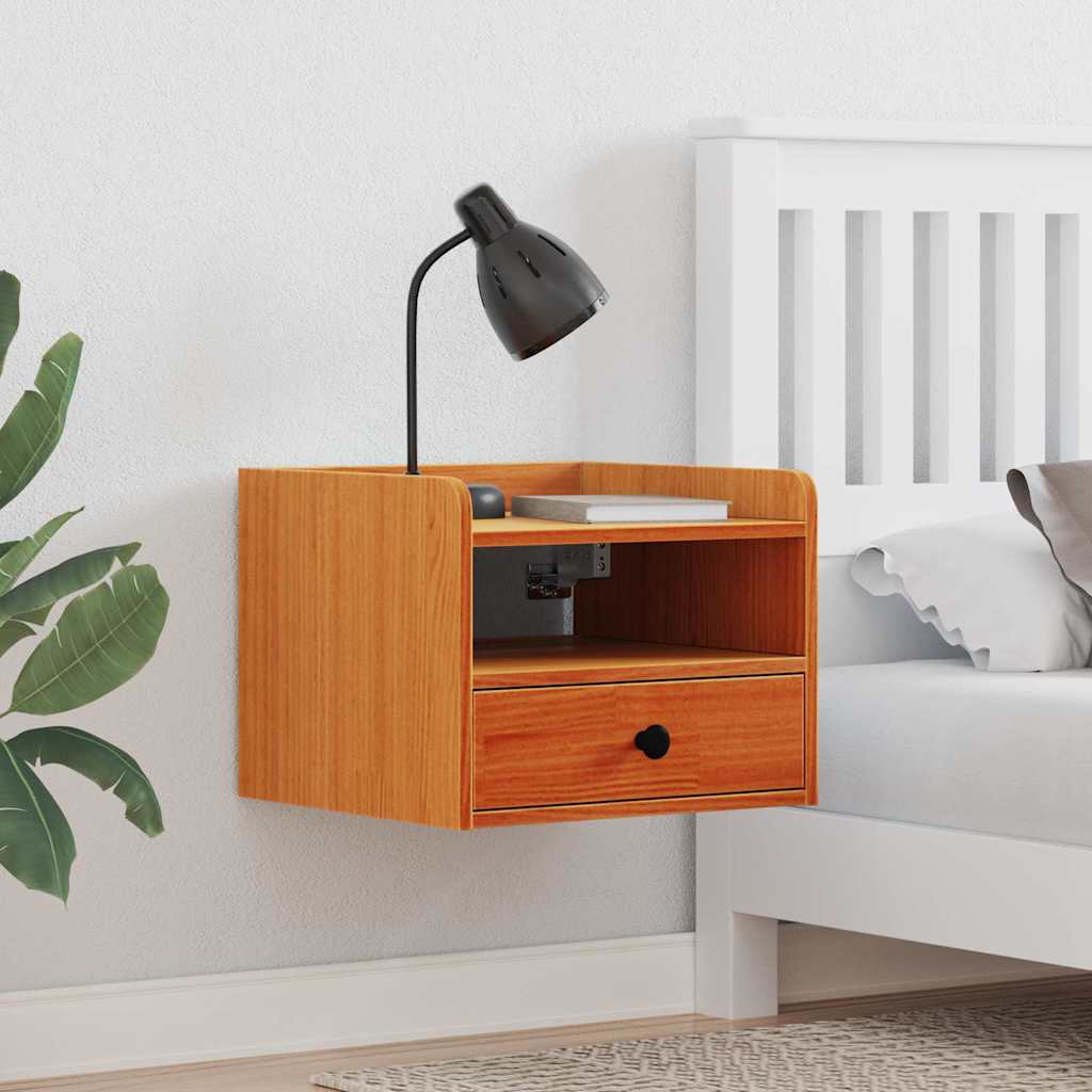 vidaXL Stolik nocny z szufladą 2 pcs Woskowy Brąz 38 x 36 x 29,5 cm