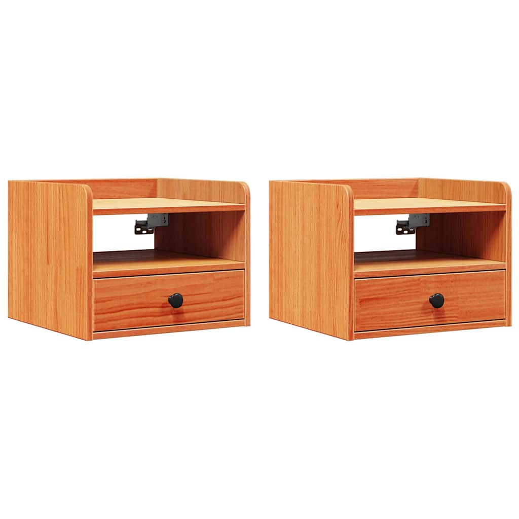 vidaXL Stolik nocny z szufladą 2 pcs Woskowy Brąz 38 x 36 x 29,5 cm