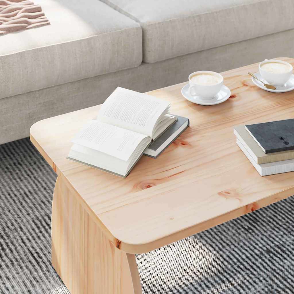 vidaXL Stolik kawowy Naturalny 80 x 50 x 31 cm Lite drewno sosnowe