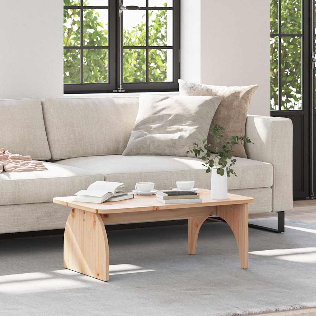 vidaXL Stolik kawowy Naturalny 80 x 50 x 31 cm Lite drewno sosnowe