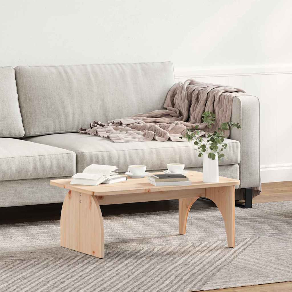 vidaXL Stolik kawowy Naturalny 80 x 50 x 31 cm Lite drewno sosnowe