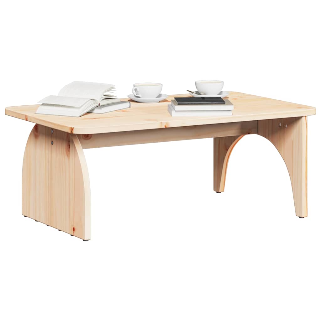 vidaXL Stolik kawowy Naturalny 80 x 50 x 31 cm Lite drewno sosnowe