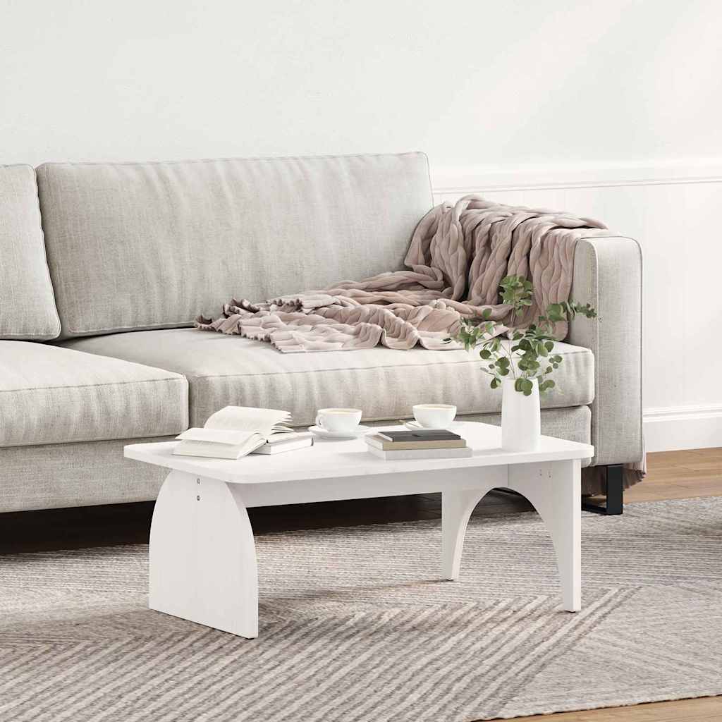 vidaXL Stolik kawowy Biały 80 x 50 x 31 cm Lite drewno sosnowe