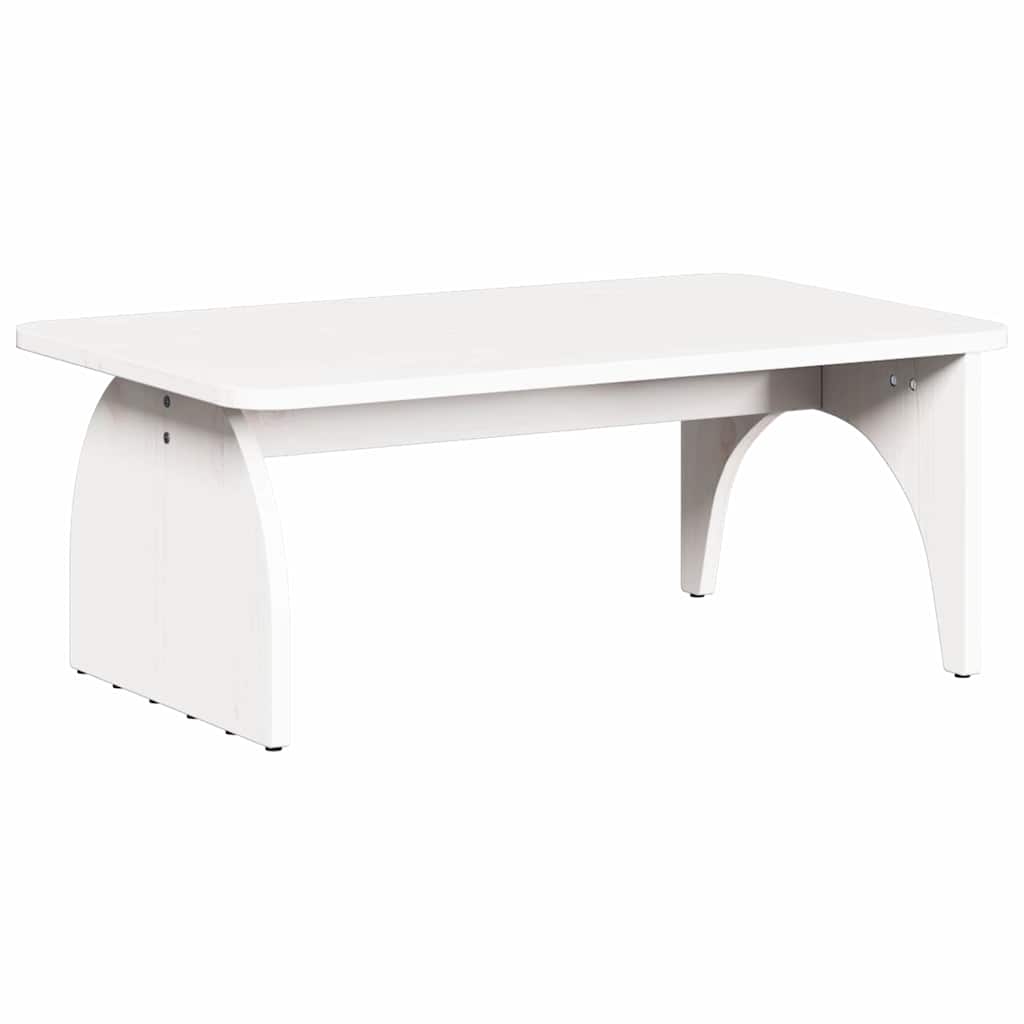 vidaXL Stolik kawowy Biały 80 x 50 x 31 cm Lite drewno sosnowe