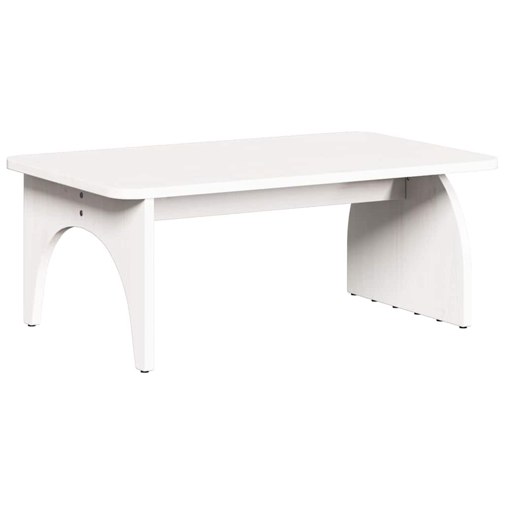 vidaXL Stolik kawowy Biały 80 x 50 x 31 cm Lite drewno sosnowe
