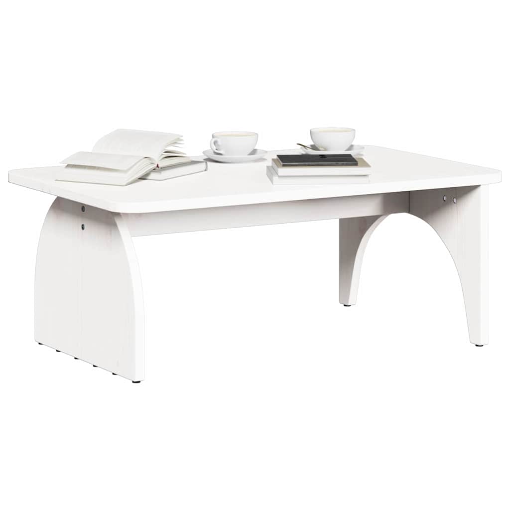vidaXL Stolik kawowy Biały 80 x 50 x 31 cm Lite drewno sosnowe