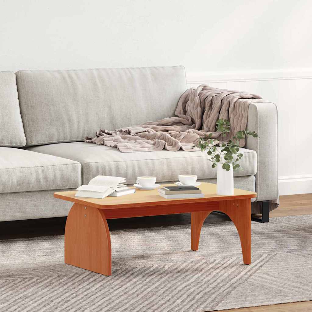 vidaXL Stolik kawowy Woskowy Brąz 80 x 50 x 31 cm Lite drewno sosnowe
