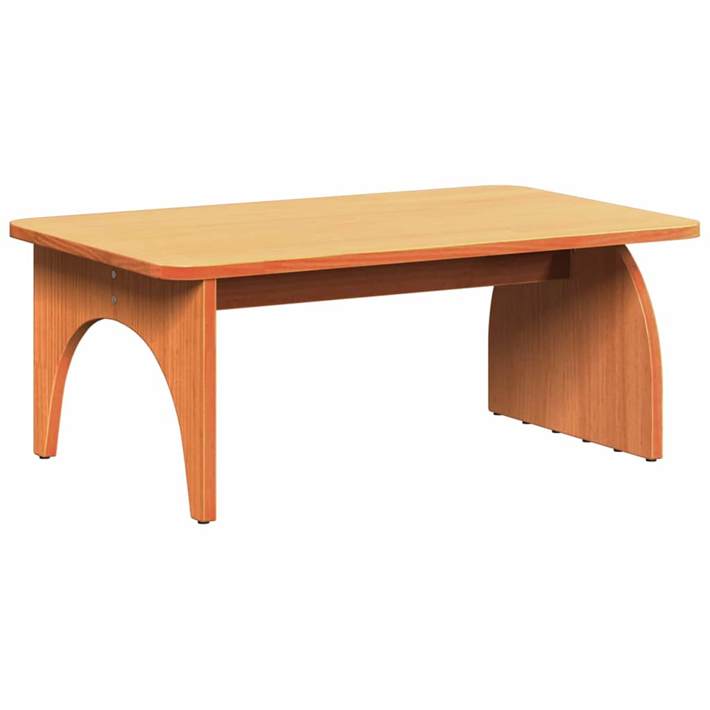 vidaXL Stolik kawowy Woskowy Brąz 80 x 50 x 31 cm Lite drewno sosnowe