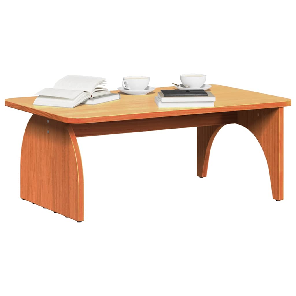 vidaXL Stolik kawowy Woskowy Brąz 80 x 50 x 31 cm Lite drewno sosnowe
