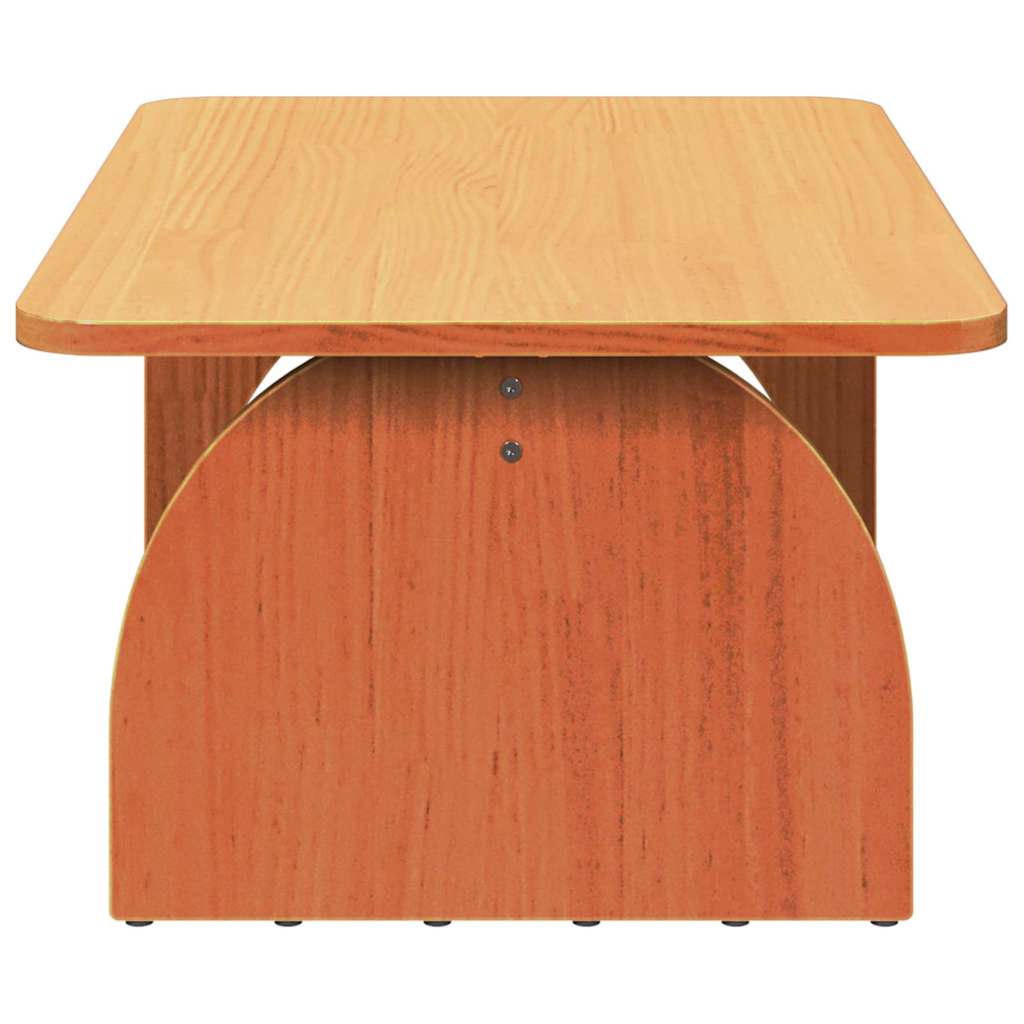 vidaXL Stolik kawowy Woskowy Brąz 80 x 50 x 31 cm Lite drewno sosnowe