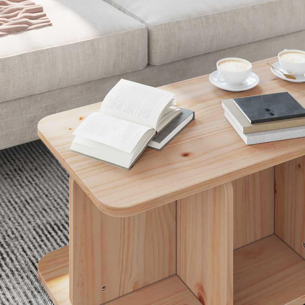 vidaXL Stolik kawowy Naturalny 80 x 39,5 x 33,5 cm Lite drewno sosnowe