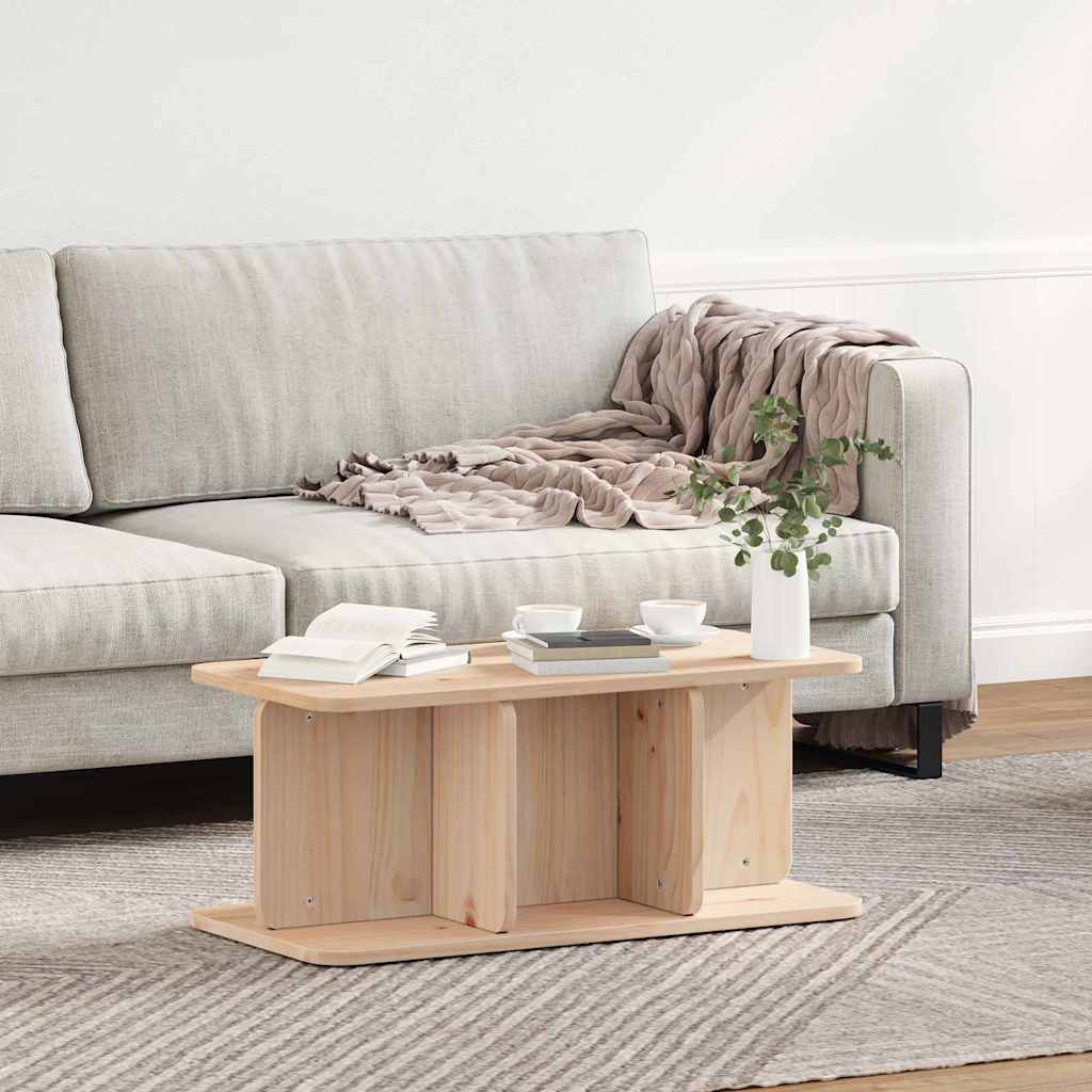 vidaXL Stolik kawowy Naturalny 80 x 39,5 x 33,5 cm Lite drewno sosnowe